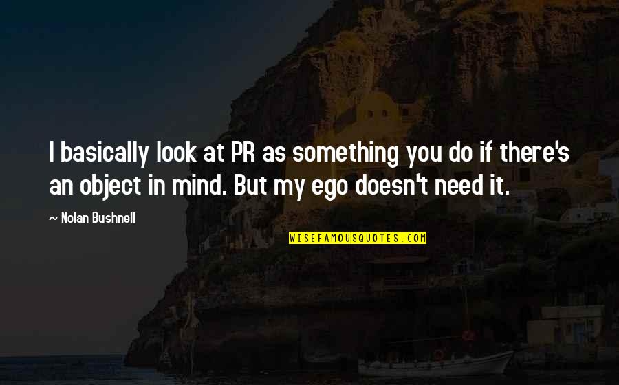 You In My Mind Quotes By Nolan Bushnell: I basically look at PR as something you