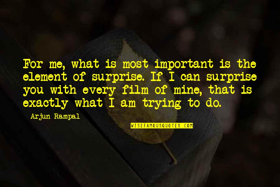 You Is Mine Quotes By Arjun Rampal: For me, what is most important is the