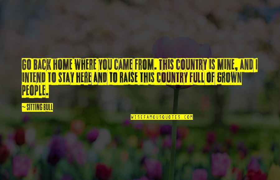 You Is Mine Quotes By Sitting Bull: Go back home where you came from. This You Is Mine Quotes By Sitting Bull: Go back home where you came from. This