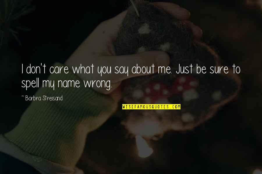 You Just Don't Care About Me Quotes By Barbra Streisand: I don't care what you say about me.