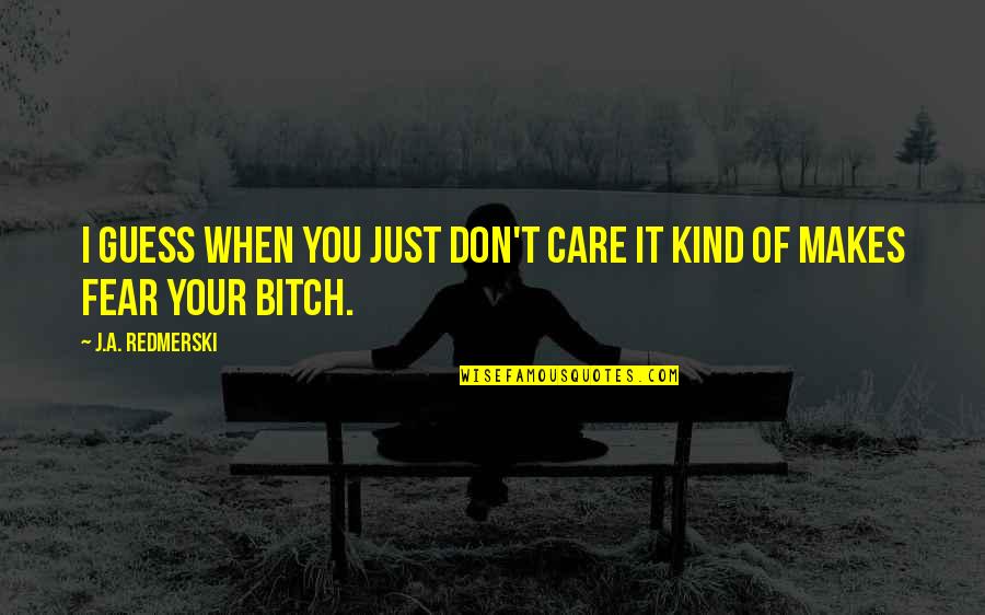 You Just Don't Care Quotes By J.A. Redmerski: I guess when you just don't care it