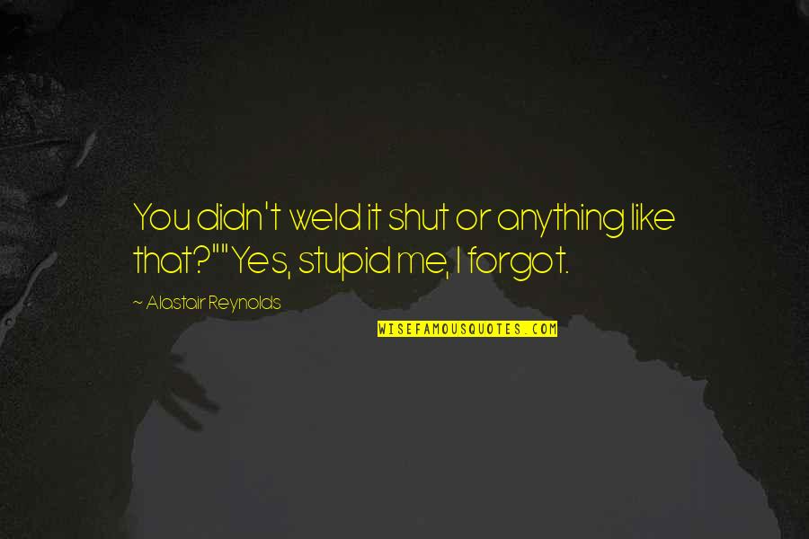 You Just Forgot Me Quotes By Alastair Reynolds: You didn't weld it shut or anything like