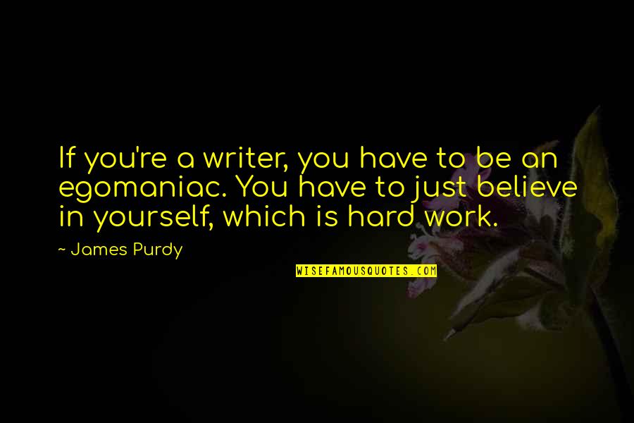 You Just Have To Believe Quotes By James Purdy: If you're a writer, you have to be