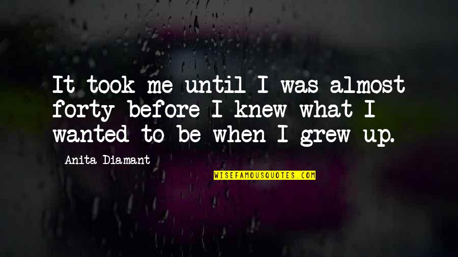 You Knew Me When Quotes By Anita Diamant: It took me until I was almost forty