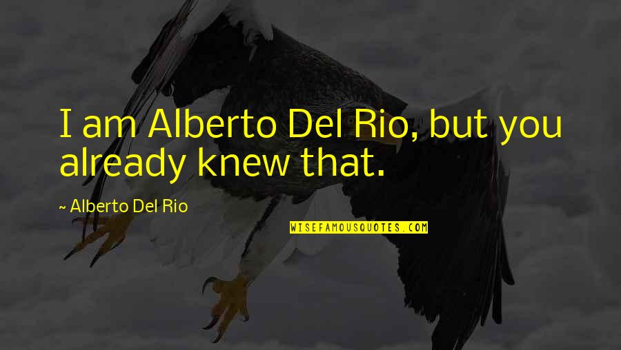 You Knew Quotes By Alberto Del Rio: I am Alberto Del Rio, but you already