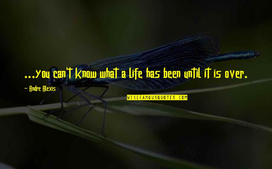 You Know It Over Quotes By Andre Alexis: ...you can't know what a life has been