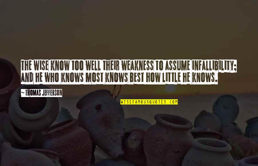 You Know My Weakness Quotes By Thomas Jefferson: The wise know too well their weakness to You Know My Weakness Quotes By Thomas Jefferson: The wise know too well their weakness to