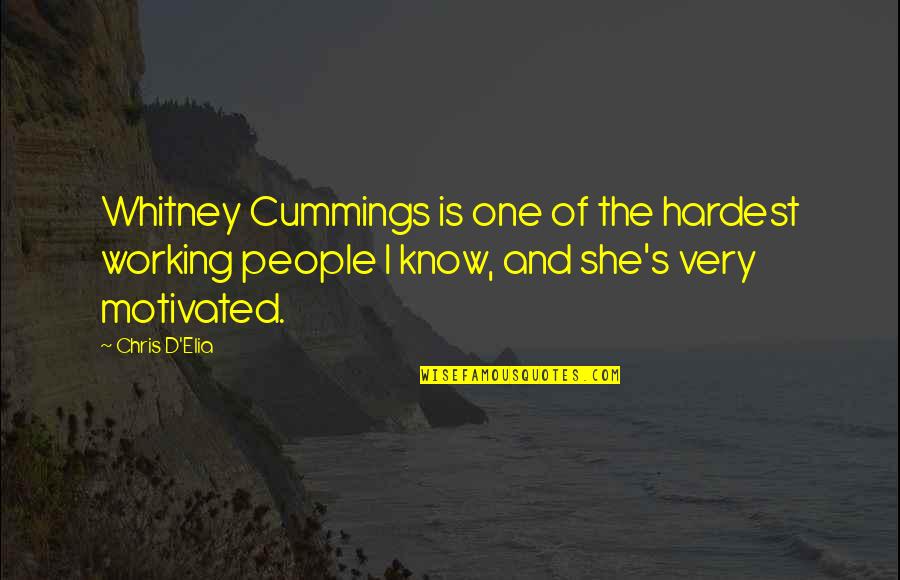 You Know She's The One Quotes By Chris D'Elia: Whitney Cummings is one of the hardest working