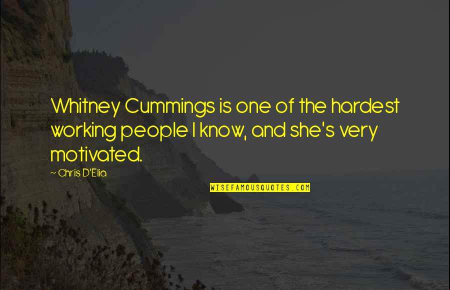 You Know She's The One Quotes By Chris D'Elia: Whitney Cummings is one of the hardest working You Know She's The One Quotes By Chris D'Elia: Whitney Cummings is one of the hardest working