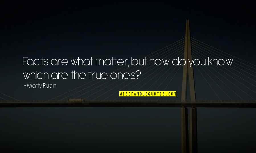 You Know The Truth Quotes By Marty Rubin: Facts are what matter, but how do you