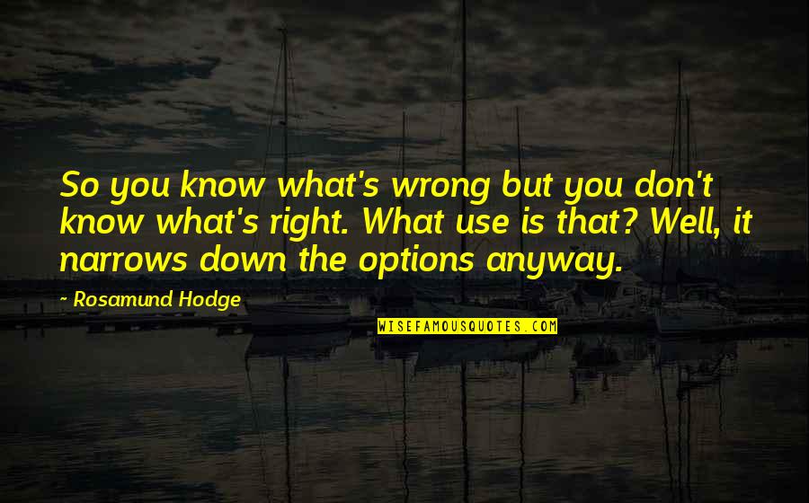 You Know What Right Quotes By Rosamund Hodge: So you know what's wrong but you don't