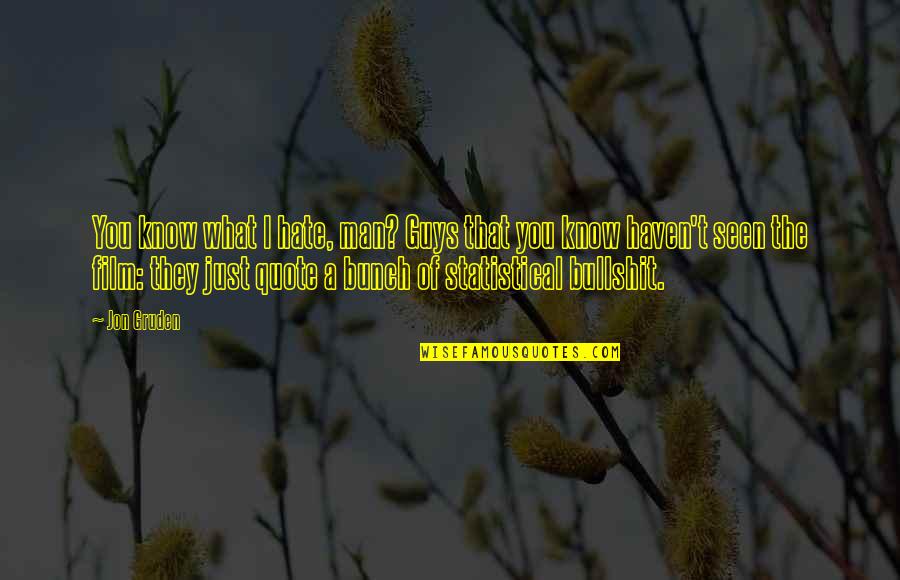 You Know What You Know Quote Quotes By Jon Gruden: You know what I hate, man? Guys that
