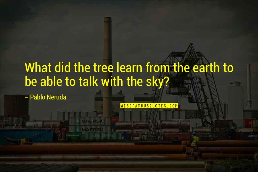 You Know You're Doing Something Right When Quotes By Pablo Neruda: What did the tree learn from the earth