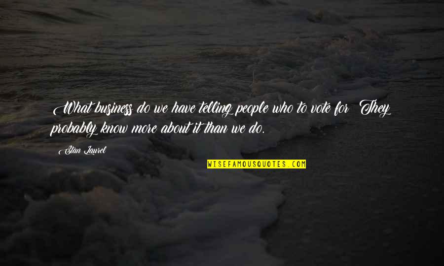 You Know Yourself Better Than Anyone Else Quotes By Stan Laurel: What business do we have telling people who You Know Yourself Better Than Anyone Else Quotes By Stan Laurel: What business do we have telling people who