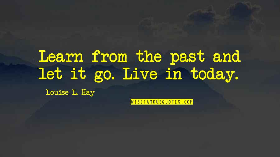 You Learn From The Past Quotes By Louise L. Hay: Learn from the past and let it go.