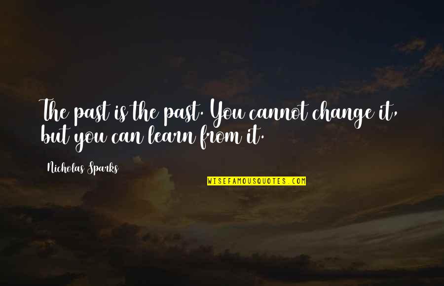 You Learn From The Past Quotes By Nicholas Sparks: The past is the past. You cannot change