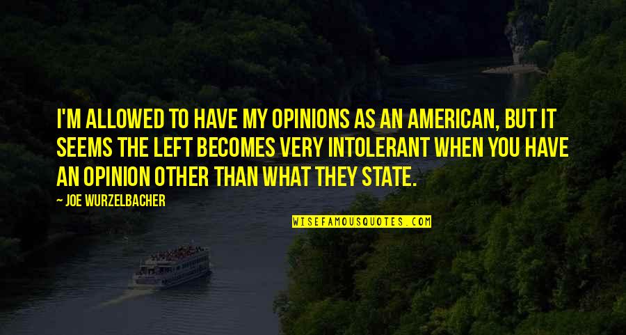 You Left Quotes By Joe Wurzelbacher: I'm allowed to have my opinions as an