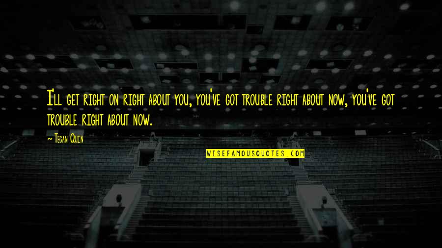 You Ll Quotes By Tegan Quin: I'll get right on right about you, you've