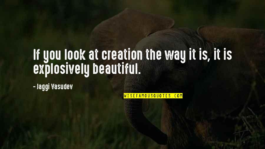 You Look Beautiful Quotes By Jaggi Vasudev: If you look at creation the way it