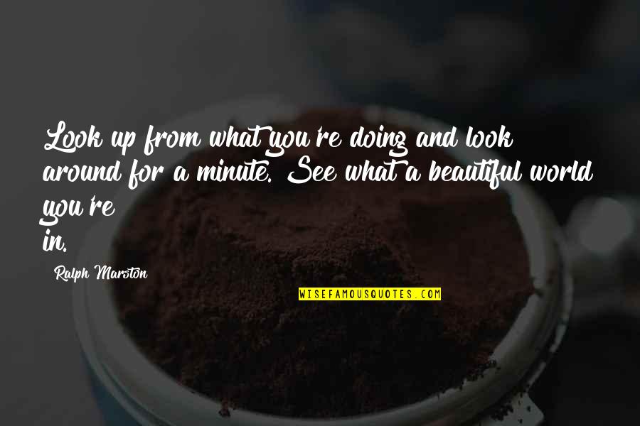 You Look Beautiful Quotes By Ralph Marston: Look up from what you're doing and look You Look Beautiful Quotes By Ralph Marston: Look up from what you're doing and look