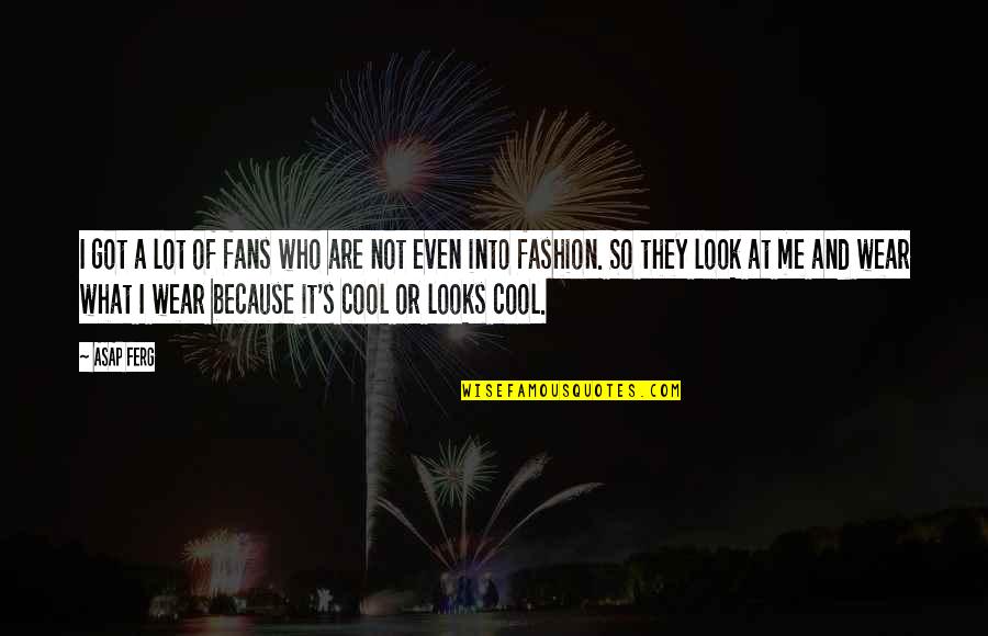 You Look Cool Quotes By ASAP Ferg: I got a lot of fans who are