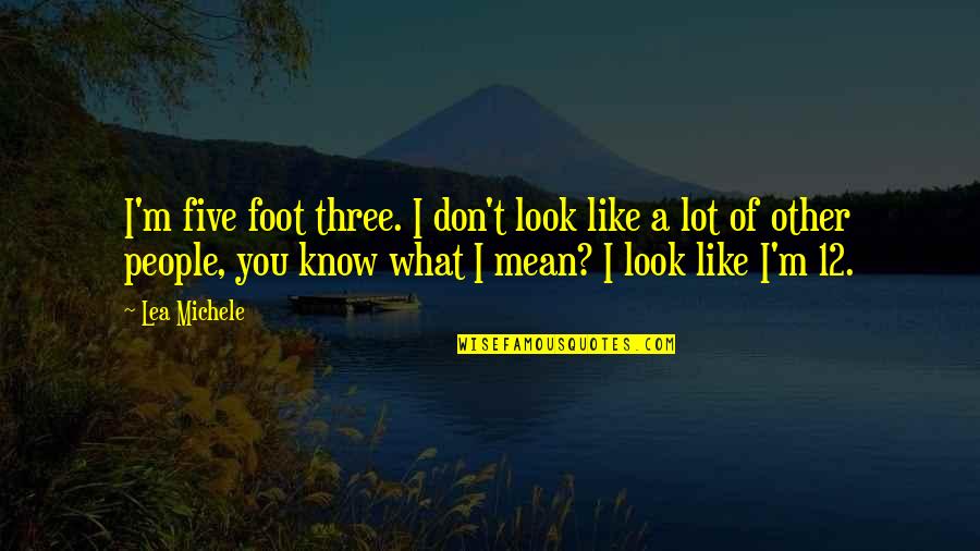 You Look Mean Quotes By Lea Michele: I'm five foot three. I don't look like