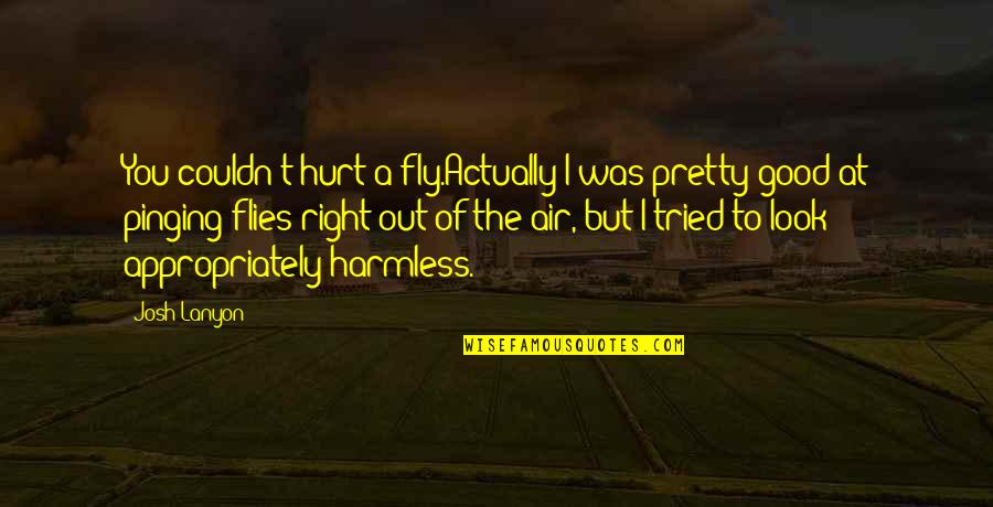 You Look Pretty Quotes By Josh Lanyon: You couldn't hurt a fly.Actually I was pretty You Look Pretty Quotes By Josh Lanyon: You couldn't hurt a fly.Actually I was pretty