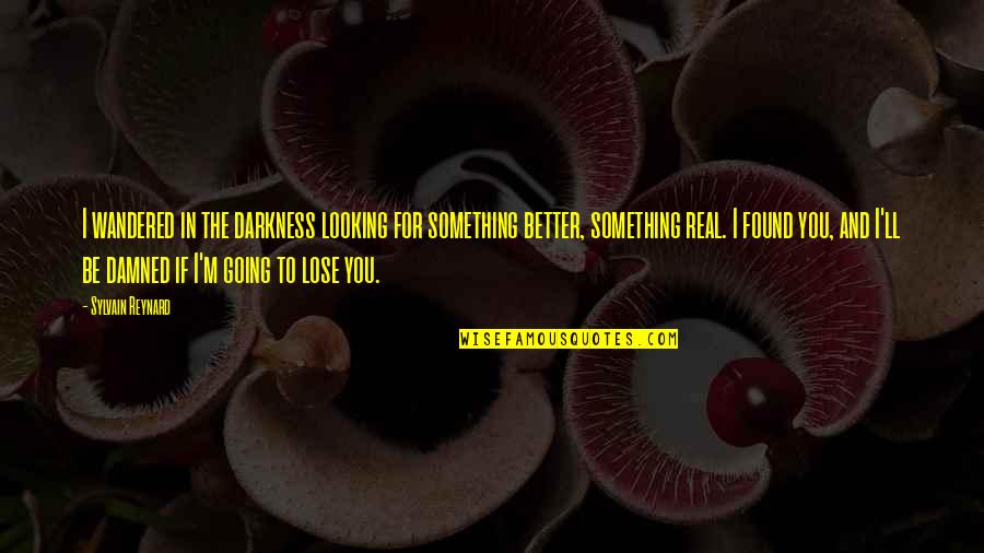 You Lose Something Quotes By Sylvain Reynard: I wandered in the darkness looking for something You Lose Something Quotes By Sylvain Reynard: I wandered in the darkness looking for something