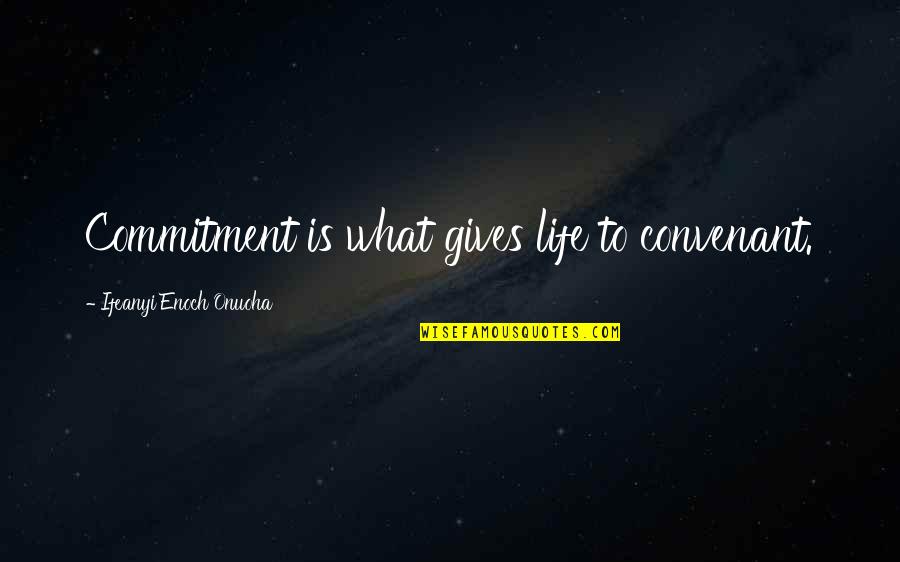You Made Me Fall In Love Quotes By Ifeanyi Enoch Onuoha: Commitment is what gives life to convenant.