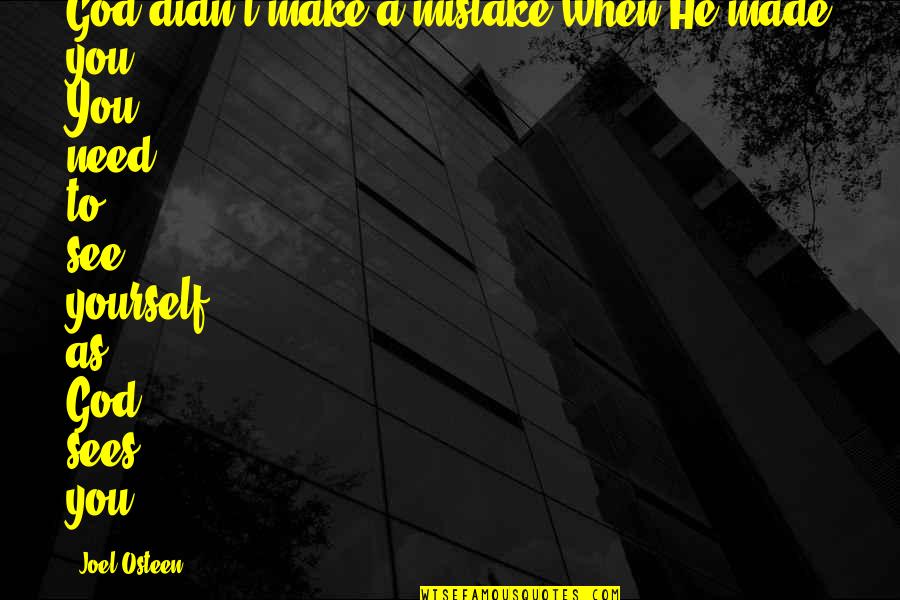 You Made Mistake Quotes By Joel Osteen: God didn't make a mistake when He made