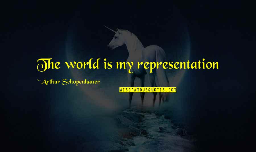 You Make It Look So Easy Quotes By Arthur Schopenhauer: The world is my representation