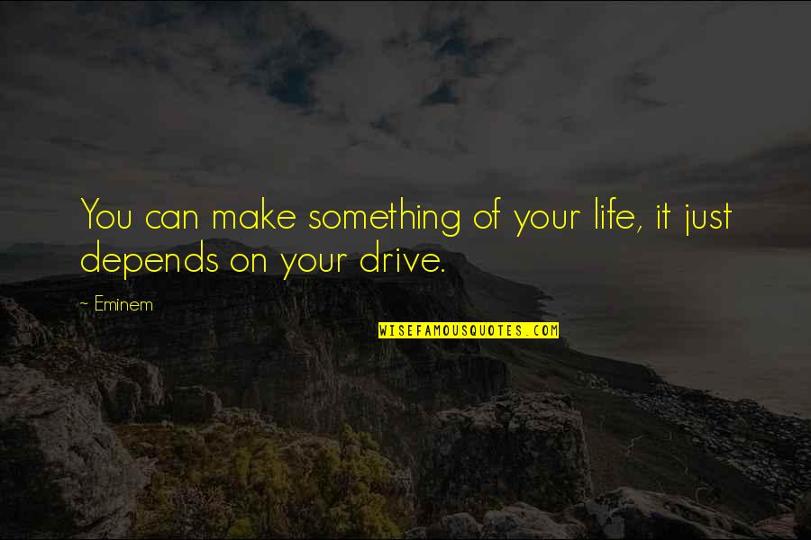 You Make Your Happiness Quotes By Eminem: You can make something of your life, it