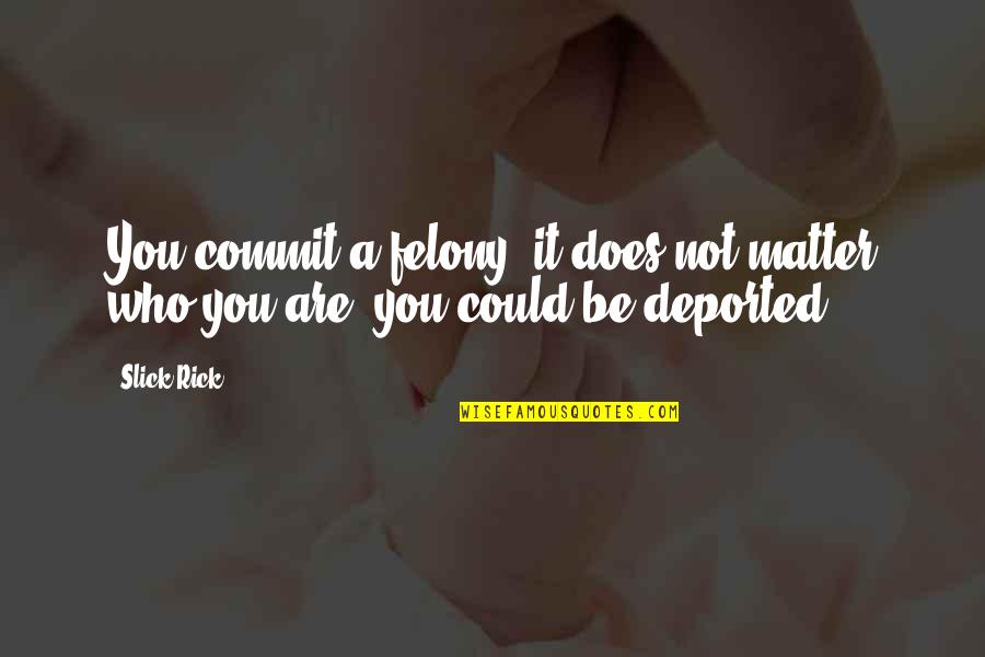 You Matter Quotes By Slick Rick: You commit a felony, it does not matter