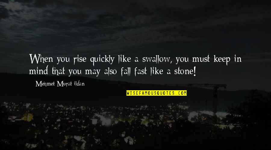 You May Fall Quotes By Mehmet Murat Ildan: When you rise quickly like a swallow, you You May Fall Quotes By Mehmet Murat Ildan: When you rise quickly like a swallow, you