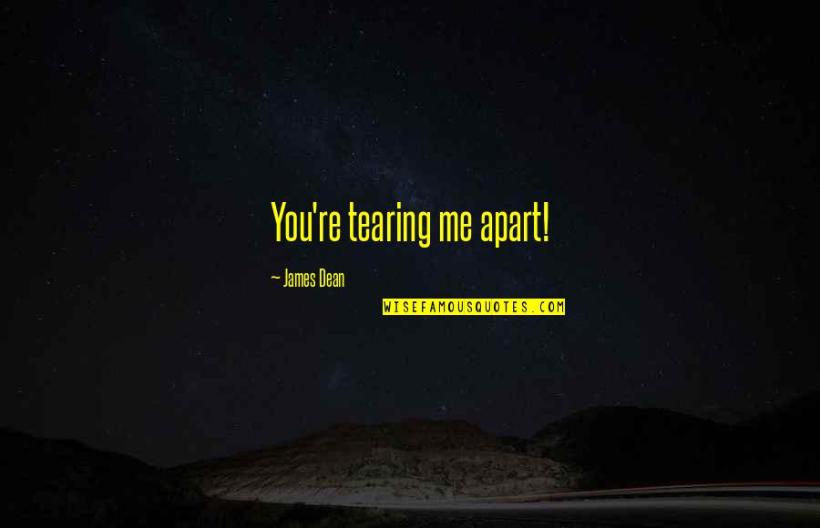 You & Me Quotes By James Dean: You're tearing me apart! You & Me Quotes By James Dean: You're tearing me apart!
