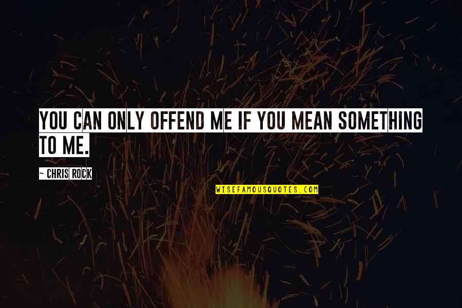 You Mean Something To Me Quotes By Chris Rock: You can only offend me if you mean