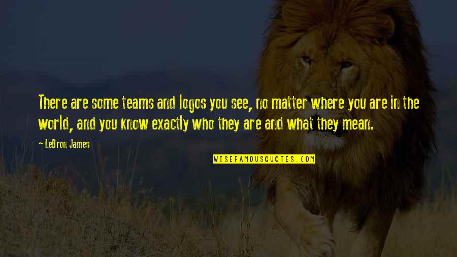 You Mean The World Quotes By LeBron James: There are some teams and logos you see, You Mean The World Quotes By LeBron James: There are some teams and logos you see,