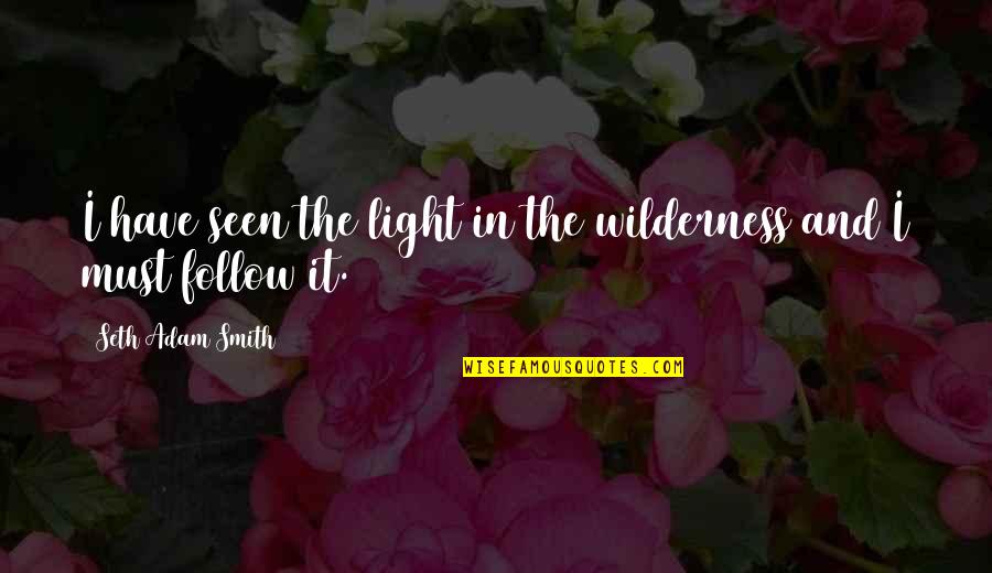 You Must Have Faith Quotes By Seth Adam Smith: I have seen the light in the wilderness