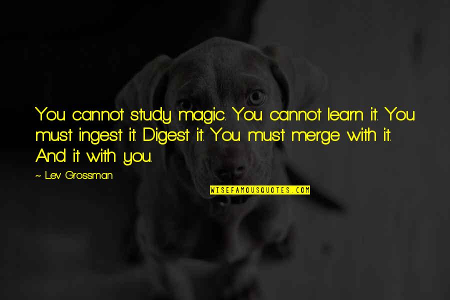 You Must Learn Quotes By Lev Grossman: You cannot study magic. You cannot learn it.