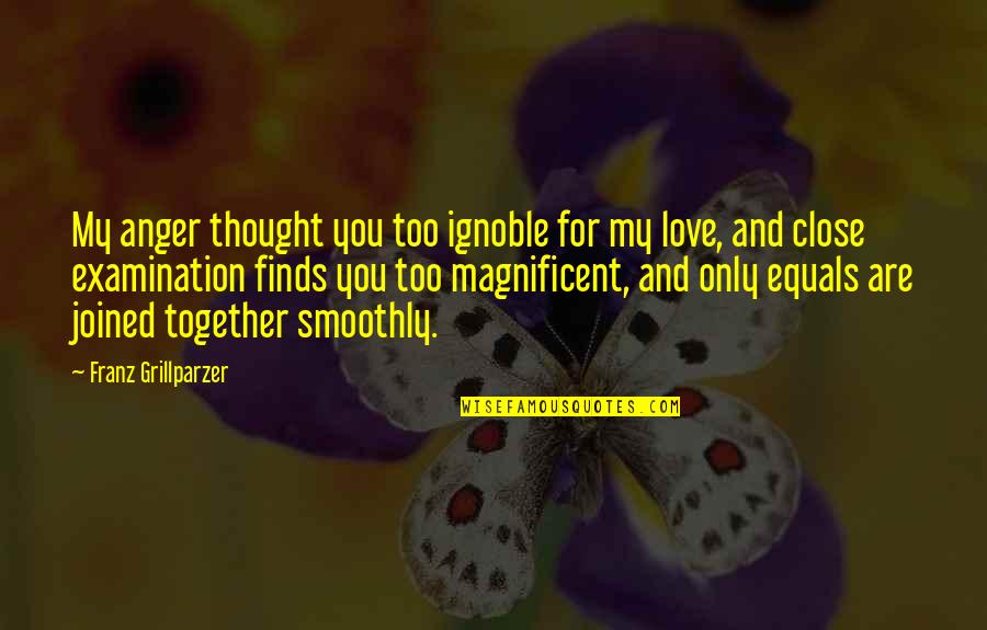 You My Only Love Quotes By Franz Grillparzer: My anger thought you too ignoble for my You My Only Love Quotes By Franz Grillparzer: My anger thought you too ignoble for my