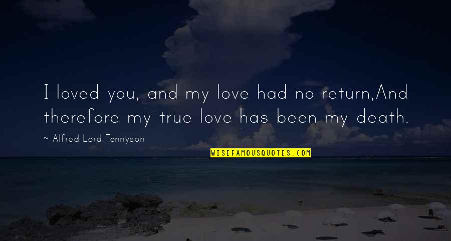 You My True Love Quotes By Alfred Lord Tennyson: I loved you, and my love had no