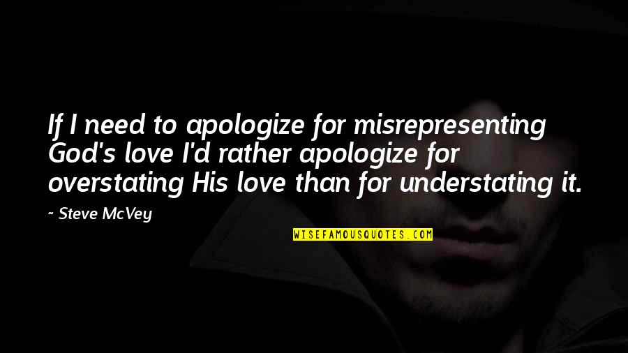 You Need To Apologize Quotes By Steve McVey: If I need to apologize for misrepresenting God's