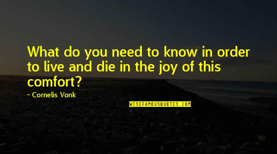 You Need To Know Quotes By Cornelis Vonk: What do you need to know in order
