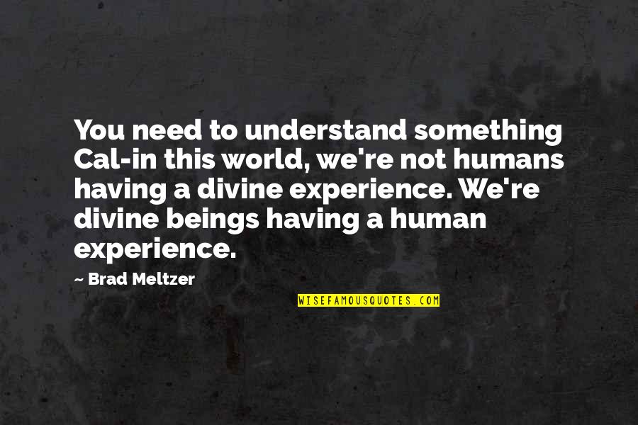 You Need To Understand Quotes By Brad Meltzer: You need to understand something Cal-in this world,