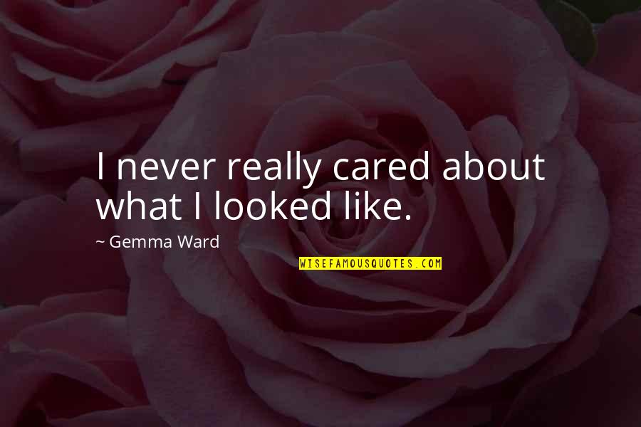 You Never Cared Quotes By Gemma Ward: I never really cared about what I looked