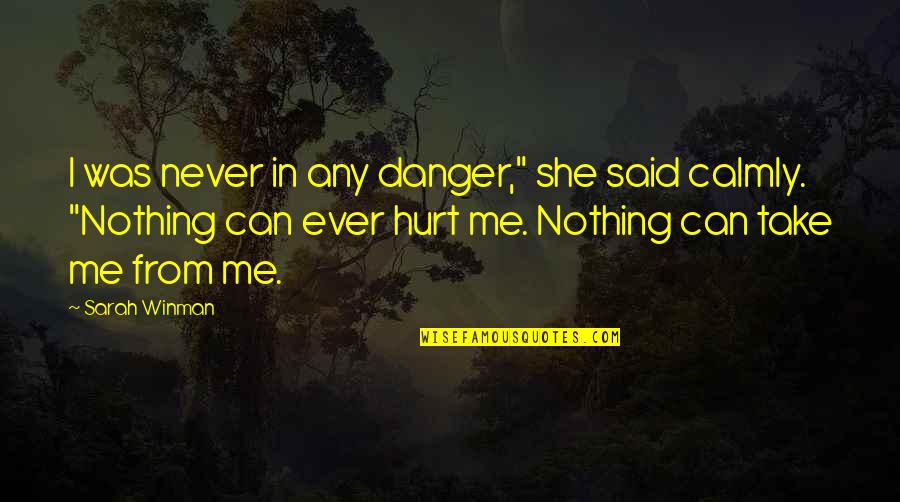 You Never Hurt Me Quotes By Sarah Winman: I was never in any danger," she said You Never Hurt Me Quotes By Sarah Winman: I was never in any danger," she said