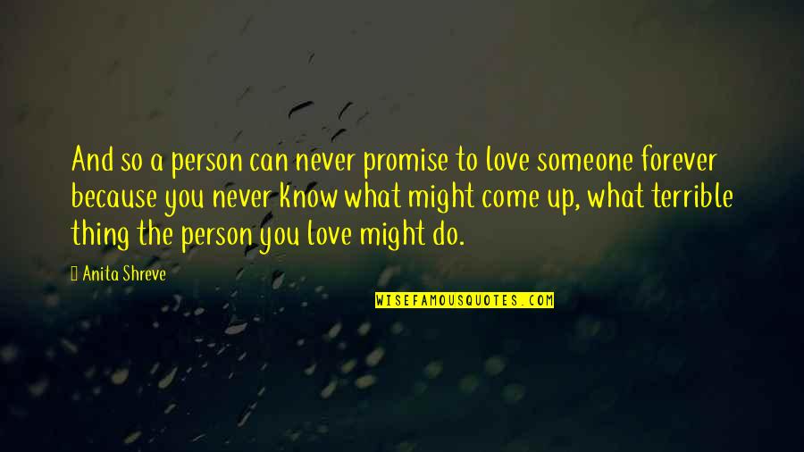 You Never Know Someone Quotes By Anita Shreve: And so a person can never promise to You Never Know Someone Quotes By Anita Shreve: And so a person can never promise to