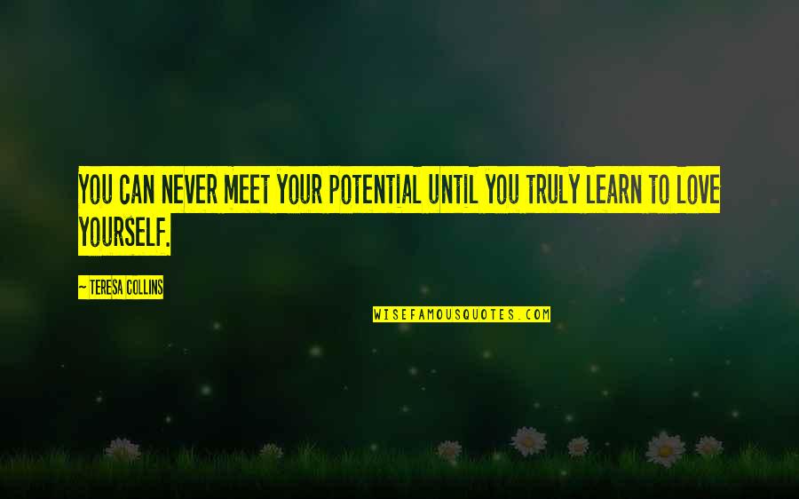 You Never Learn Quotes By Teresa Collins: You can never meet your potential until you