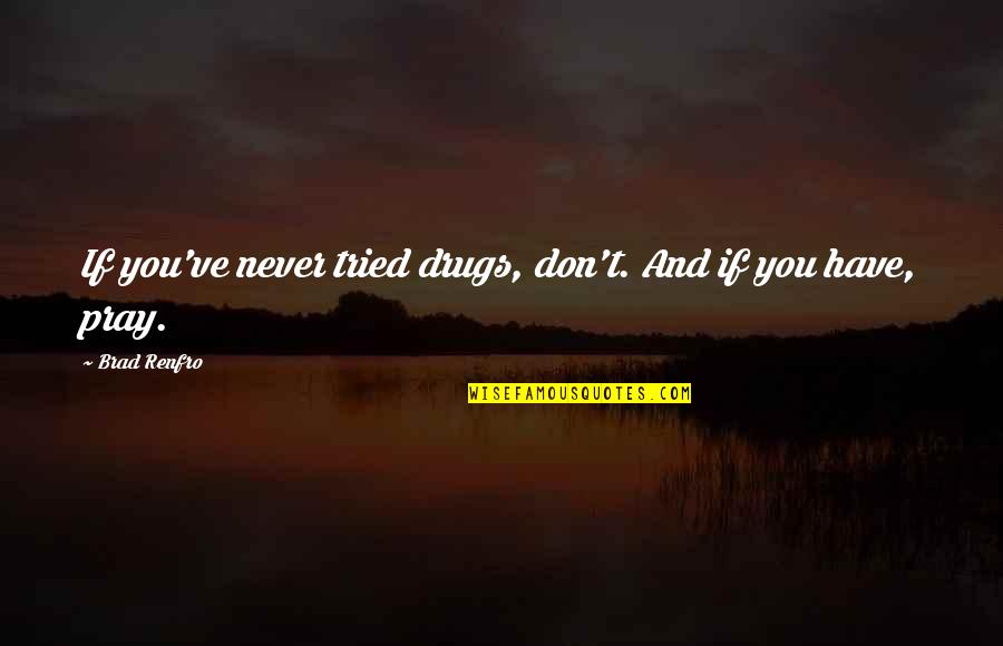 You Never Tried Quotes By Brad Renfro: If you've never tried drugs, don't. And if