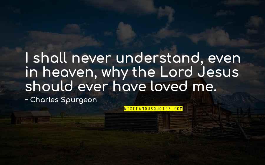 You Never Understand Me Quotes By Charles Spurgeon: I shall never understand, even in heaven, why